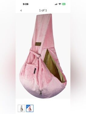 VELOUR SLING PET CARRIER-PINK